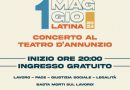 “Primo Maggio a Latina. Cgil, Cisl e Uil: “Causa maltempo il tradizionale concertone si svolgerà al Teatro comunale Gabriele D’annunzio con inizio alle ore 20”